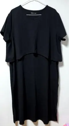 授乳服　マタニティ服　ワンピース　ブラック　大きいサイズ