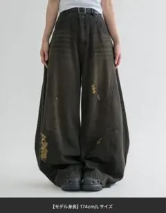 【epnok】カーブダメージデニムパンツ【現在完売品】