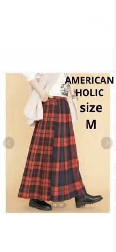 美品 アメリカンホリック アソートチェックプリーツロングスカート
