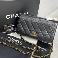廃盤希少《CHANEL》ミニマトラッセ プッシュロック フルフラップ ラムスキン