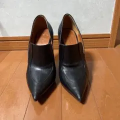 値下げ セリーヌCeline 黒レザー 38 ハイヒール