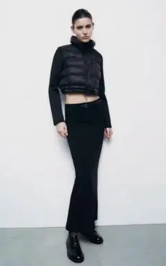 ZARA コントラスト パフ ジャケット M