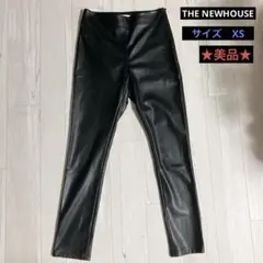 THE NEWHOUSE ブラック フェイクレザー　パンツ　エコレザー