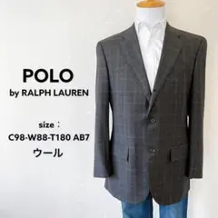希少 美品 90s ポロ ラルフローレン テーラードジャケット ウール チェック