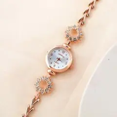 【お値下げ中★】レディース腕時計 ピンクゴールド×シルバー ゴージャス お洒落