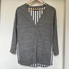 modern design グレー ストライプ カーディガン