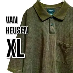 【651】VAN HEUSEN XL ブラウンUSA古着 ポロシャツ