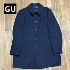 【値下げ】GU ネイビー チェスター　コート　L