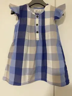Bebe べべ　チェック柄フリル袖ワンピース