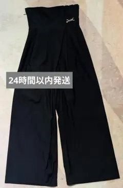 【24時間以内発送】SNIDEL ハイウエストビット付きワイドパンツ ネイビー