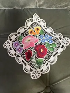 ハンガリー　カロチャ刺繍　ドイリーレース