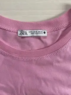 ZARA ピンク クルーネック Tシャツ M