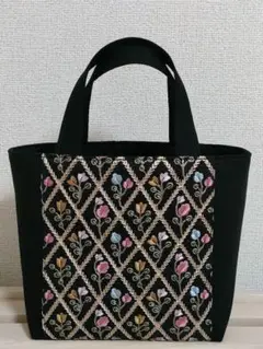 ミニトート1325 お散歩バッグ ランチバッグ インド刺繍【１０１】