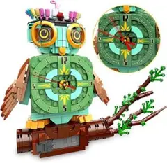 【知育】ブロック 工作 フクロウ パズル 時計 新品 プレゼント 23