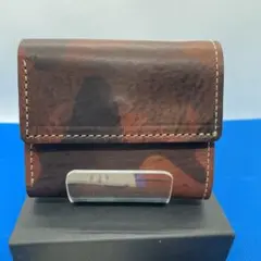 【未使用】イタリアンレザー　カモフラージュ柄　ミニウォレット