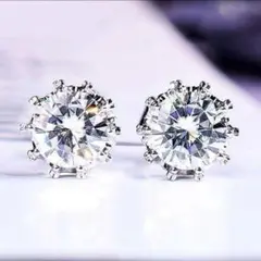 CZ一粒石10クラウンレディースピアス