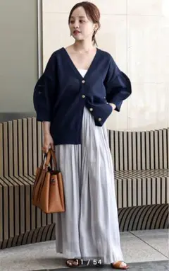 fifth 田中亜希子セレクト　ウエストゴムラメスカンツ　ライトグレー