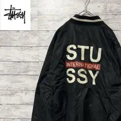 Stussy ストゥーシー ナイロンブルゾン スタジャン バックロゴプリント