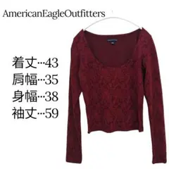1点物✨AmericanEagleOutfitters【S/P】長袖バーガンディ