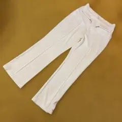 ホワイト アイロン不要　シワ無し　パンツ シルバージッパーポケット付き
