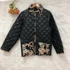 ★美品★キルティングジャケット【M】花柄 和柄 個性的 良品 日本 羽織り