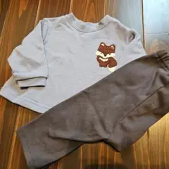 プティマイン♡きつねさん柄セットアップ♡80センチ　ほぼ未使用品
