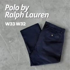 ラルフローレン ポロチノ W33 L32 スリムフィット ネイビー 古着
