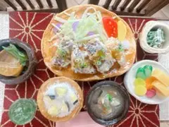 ミニチュアフード　さばの竜田揚げ　定食セット