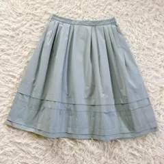 美品★フォクシー ニューヨーク ストレッチグログラン スカート　サックス