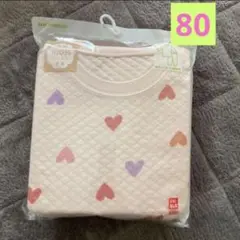 ユニクロ　キルトパジャマ　キッズ80 ハート柄
