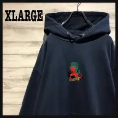 【人気サイズL】エクストララージ☆センター刺繍ロゴ 希少デザインパーカー入手困難