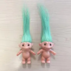 トロール人形 2つ 緑セット