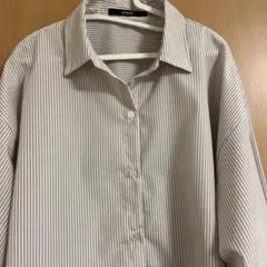 ストライプシャツ　白×ベージュ　未着用