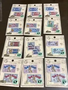 新品　トムとジェリー　縫い付けワッペン　タグにも　12個セット　レトロ　レア