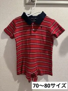 Ralph Lauren 赤 ストライプロンパース
