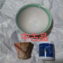 ☑️⭕最終値下げ！「すり鉢」１点(すりこ木棒無し)・「お猪口」2点　 中古品