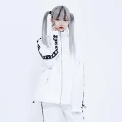 REFLEM Dリングロゴテープナイロンジャケット ホワイト
