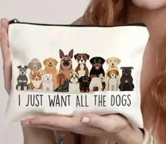 新品未使用品　犬　ポーチ　犬柄　メイクポーチ