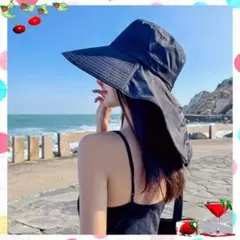 おしゃれハット　可愛い　軽量　コンパクト　ブラック　夏　日除　新品