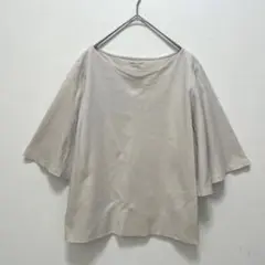 2902【ドゥクラッセ】カットソー　半袖　二の腕カバー　ベージュ　Ｍ　春夏