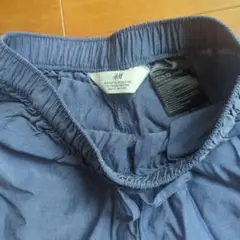 H&M ブルー コットン混紡パンツ
