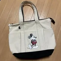 中古 Disney ディズニー トートバッグ ミッキーマウス キャンバス