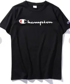 Champion Tシャツ ブラック Tシャツ 半袖 ロゴ入り
