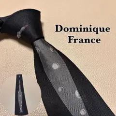 ドミニクフランス　ネクタイ　ストライプ ドット　チェック　ブラック　黒色