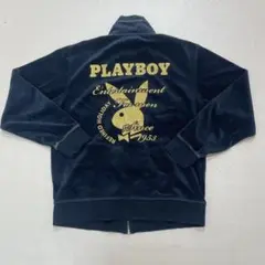PLAY BOY ワンポイント 刺繍ロゴ ベロア トラック ジャケット