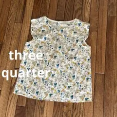 three quarter 美品　カットソー　フルーツ柄