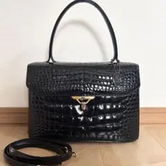 【極美品】JRA オーストリッチ　エクセルヒューマン　バンドバッグ　ブラック 送料無料 未使用級JRA認定 エクセルヒューマン 高級