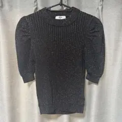 jouetie ラメ入りパフスリーブニット 半袖
