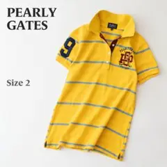 PEARLY GATES パーリーゲイツ ポロシャツ ボーダー 黄色 サイズ 2
