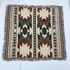 【新品】 90x90cm ブランケット マルチラグ 民族柄 ピクニック